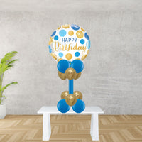 Blue & Gold Birthday Balloon Display