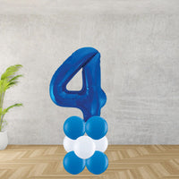 Blue Number 4 Balloon Stack