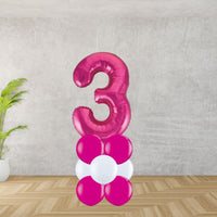 Hot Pink Number 3 Balloon Stack