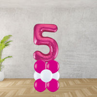 Hot Pink Number 5 Balloon Stack