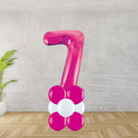 Hot Pink Number 7 Balloon Stack