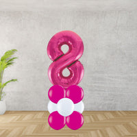 Hot Pink Number 8 Balloon Stack