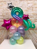 Table Top Single Number Tower - Multi Colour Number