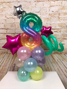 Table Top Single Number Tower - Multi Colour Number