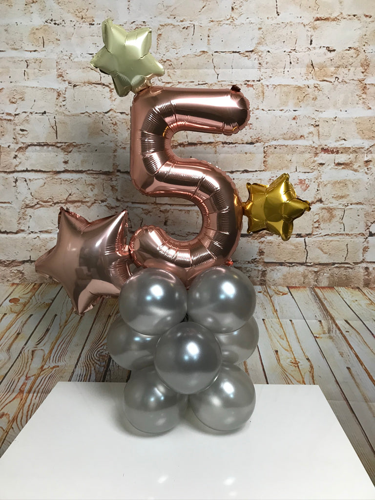 Table Top Single Number Tower - Rose Gold Number