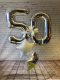 Large Silver Double Number Display