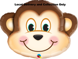 Large Animal Head - 35" Mischievous Monkey Foil Balloon