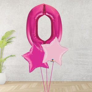 Large Pink Number 0 Bouquet