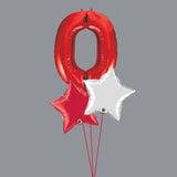 Large Red Number 0 Bouquet