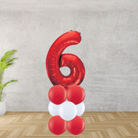 Red Number 7 Balloon Stack