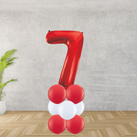 Red Number 7 Balloon Stack