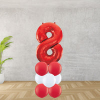 Red Number 8 Balloon Stack
