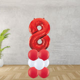 Red Number 8 Balloon Stack