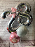 Large Silver Double Number Display