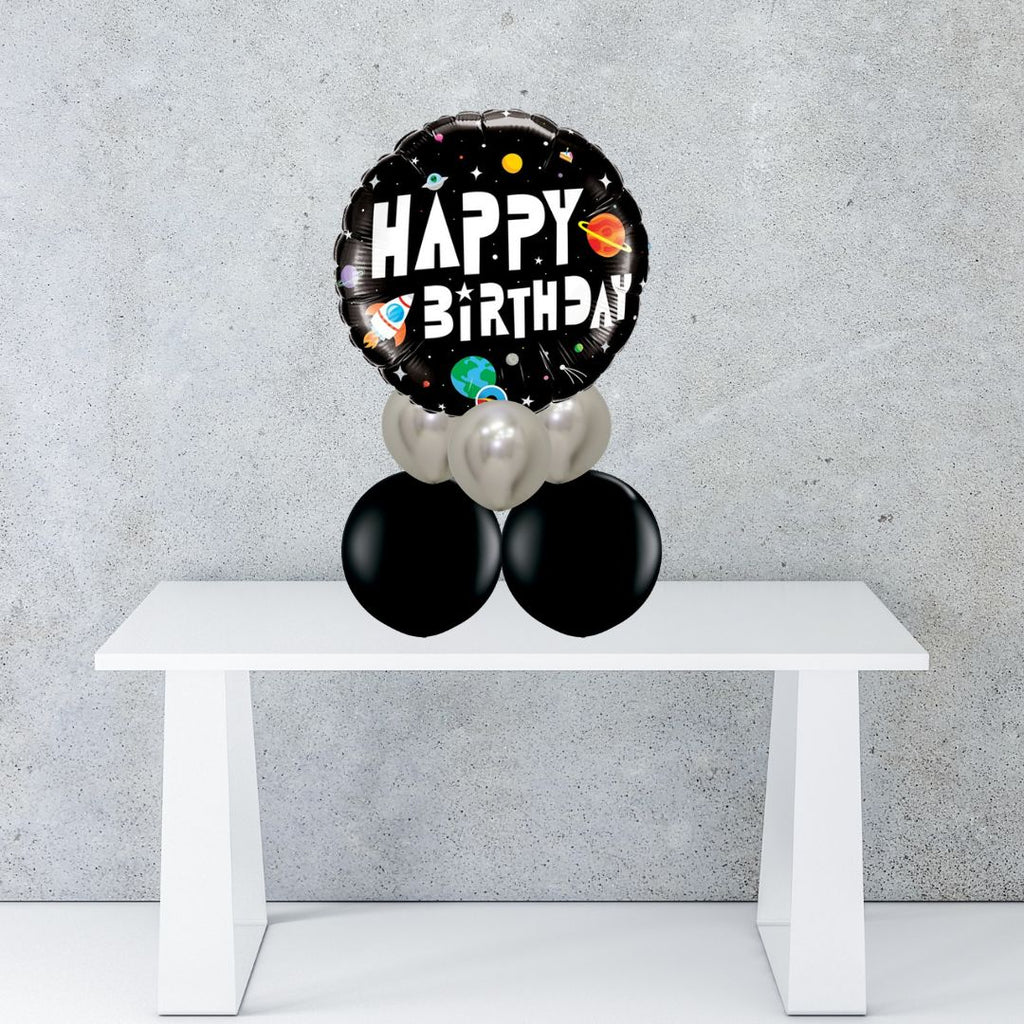 Space foil balloon centrepiece
