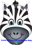 Large Animal Head - 32" Zany Zebra Foil Balloon