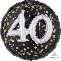 40 Large Round Foil Balloon - Pop Out 40