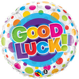 18" Good Luck Colourful Dots Foil Balloon