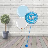 40th Birthday Blue Balloon Cluster