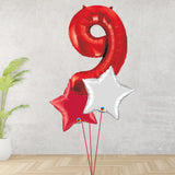 Large Red Number 9 Bouquet