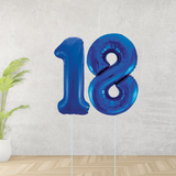 Large Blue Age 18 Number Balloons