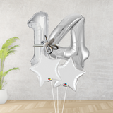 Age 14 Large Silver Double Number Display