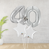 Age 40 Large Silver Double Number Display