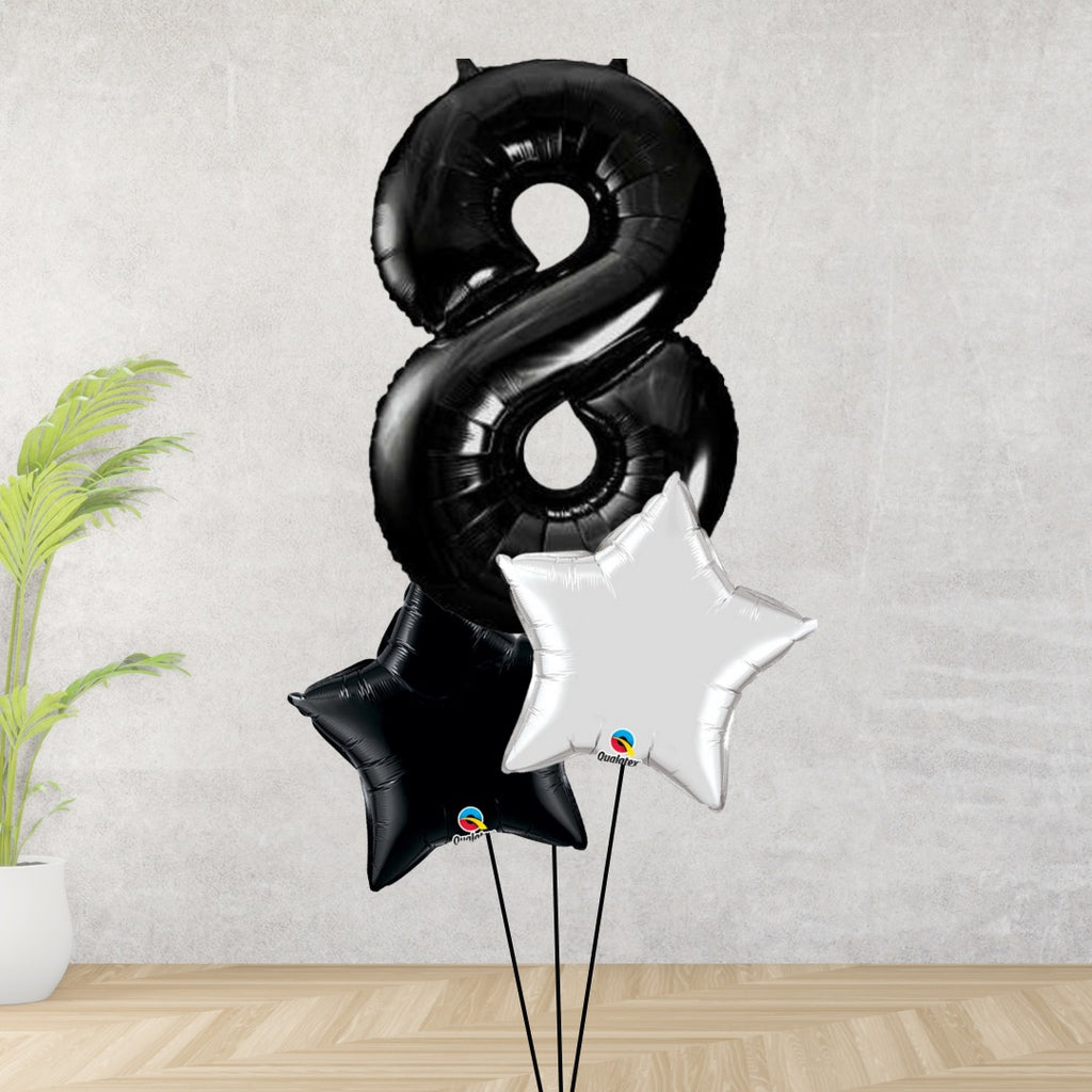 Large Black Number 8 Bouquet