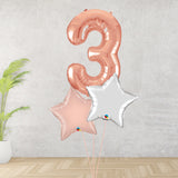 Large Rose Gold Number 3 Bouquet