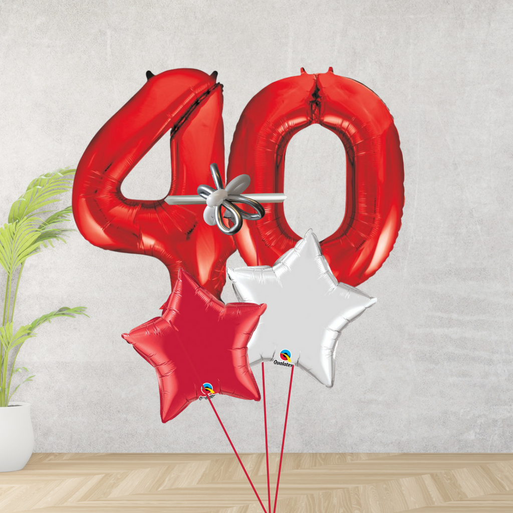 Age 40 Red Double Number Display