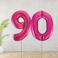 Pink Age 90 Number Balloons