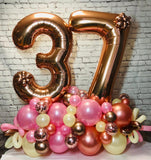 Floor Standing Double Number Marquee - Rose Gold Numbers