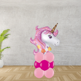Floor Standing Pastel Unicorn Large Balloon Stack