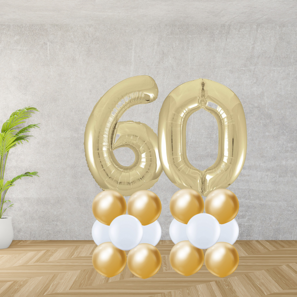 Floor Standing Gold Number Age 60 Stacks