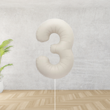 Large Nude Matt Number 3 Balloon