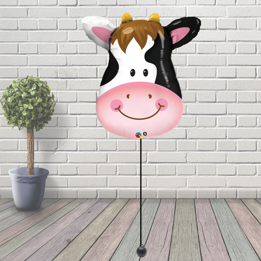 Large Animal Head - 32" Contented Cow Foil Balloon