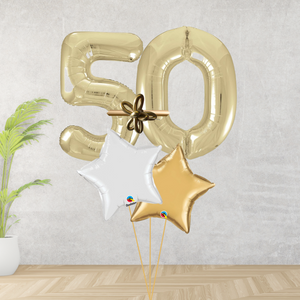 Age 50 Large Gold Double Number Display