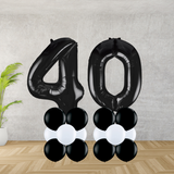 Floor Standing Black Number Age 40 Stacks