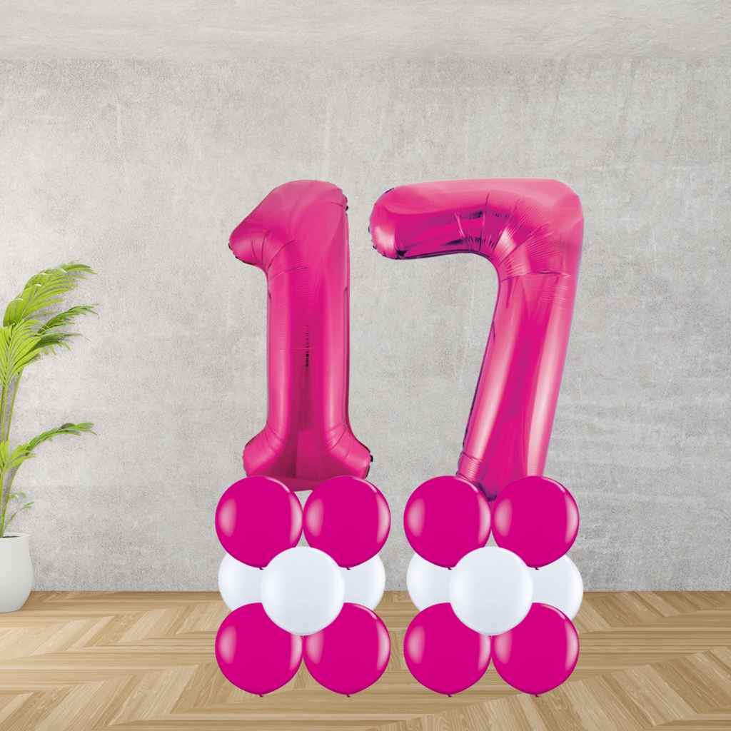 Floor Standing Pink Number Age 17 Stacks