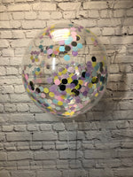 Clear Bubble Balloon With Confetti - Large Size