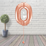 Large Rose Gold Number 0 Balloon