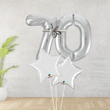 Age 70 Large Silver Double Number Display