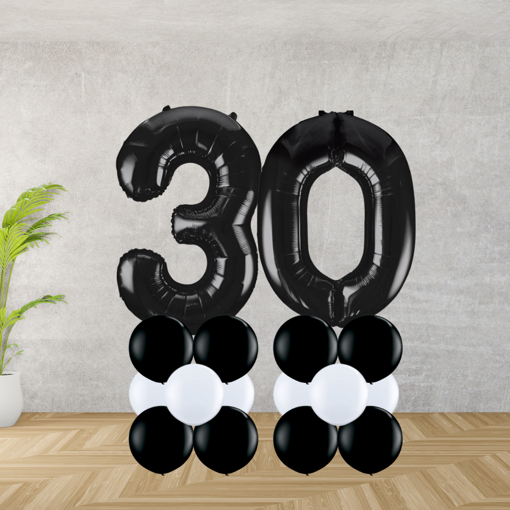 Floor Standing Black Number Age 30 Stacks