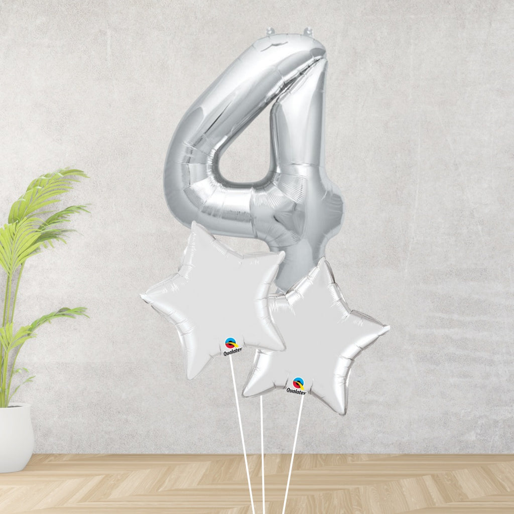 Large Silver Number 4 Bouquet