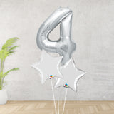 Large Silver Number 4 Bouquet