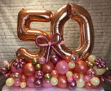 Floor Standing Double Number Marquee - Rose Gold Numbers