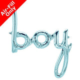 33” Boy Pastel Blue Script Foil Balloon