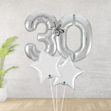 Age 30 Large Silver Double Number Display