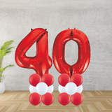 Floor Standing Red Number Age 40 Stacks