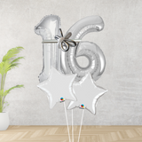 Age 16 Large Silver Double Number Display